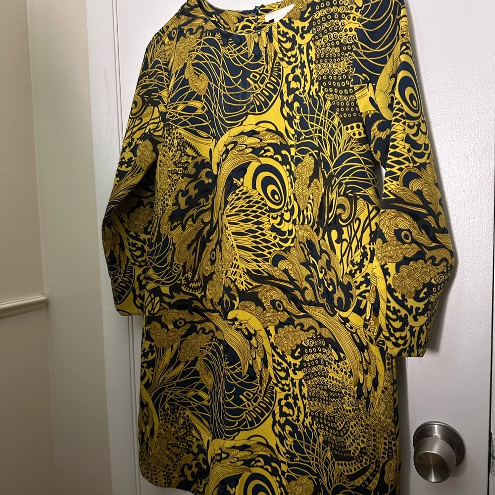 H&M Yellow and Black Printed Dress